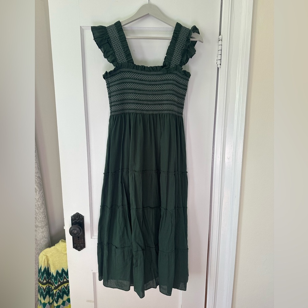 Hill House Ellie Nap Dress Green Shadow Stripe SMALL - Picture 4 of 4